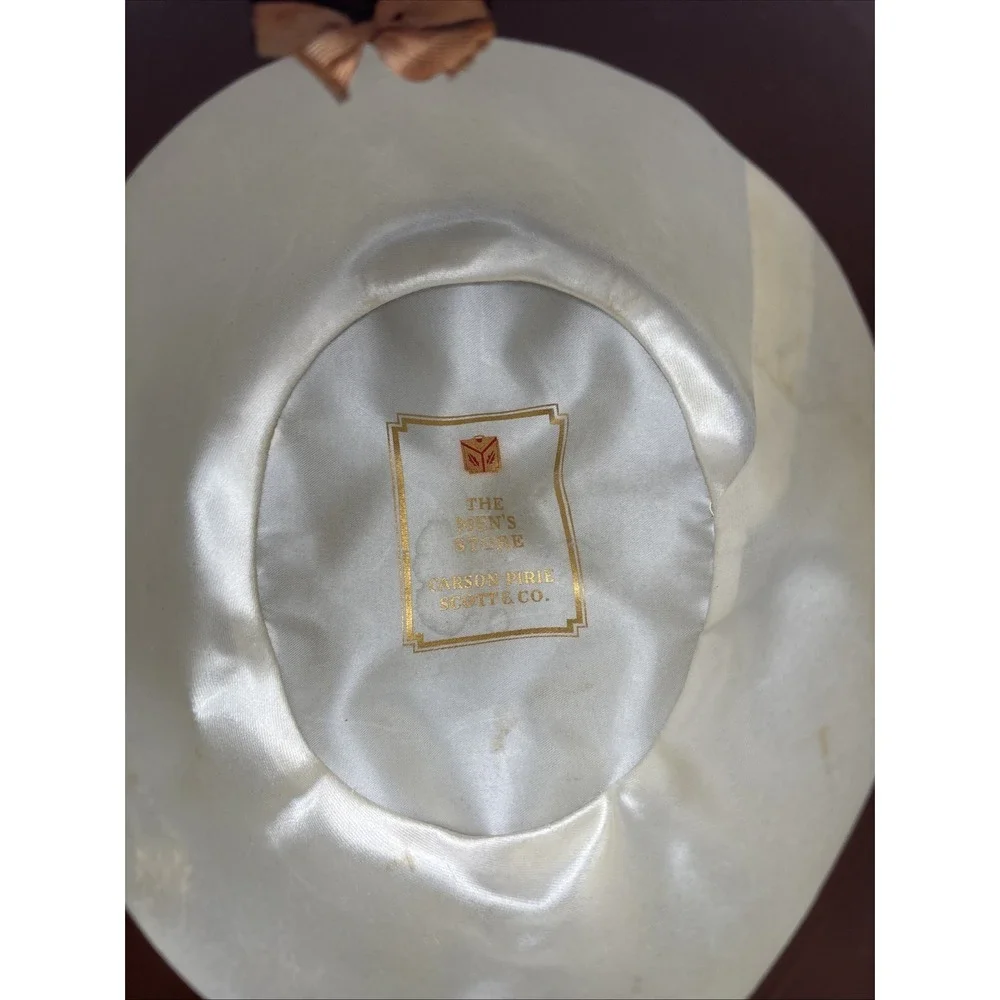 Vintage Brown Fedora Men's Hat Made In Usa Carson Pirie Scott